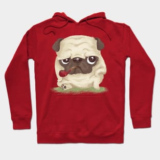 Pug dog which held the pipe in its mouth Hoodie